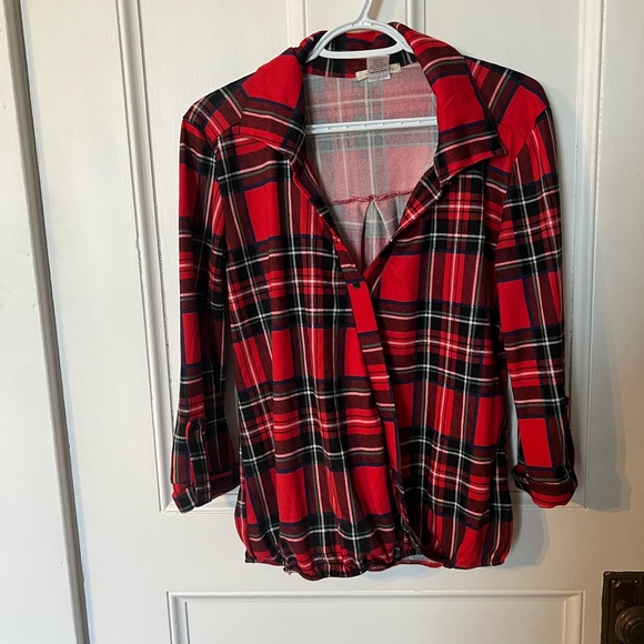 The Bay - red and black plaid shirt - Picture 7 of 9